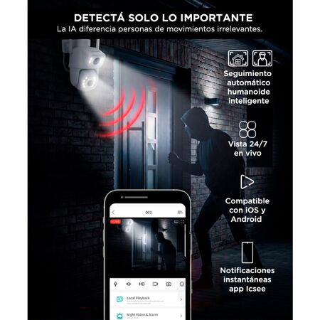 Cámara de Seguridad Gadnic Doble Lente 6MP FHD Resistente Al Agua