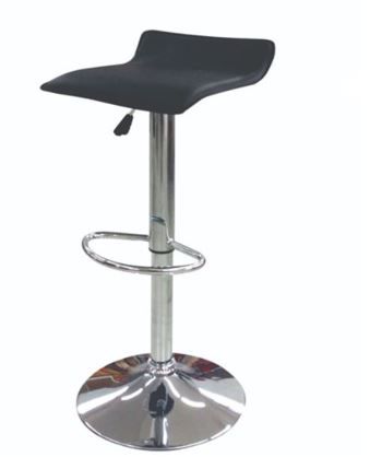 Banqueta Jane Base Cromada Tapizado Cuerina  Prba06 Negro Pram