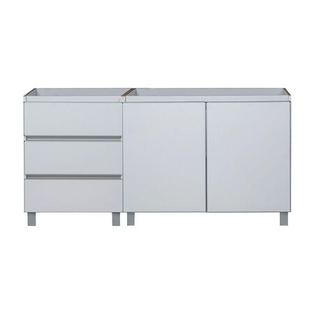 BAJO MESADA DE COCINA POTENZA 160 CM BLANCO (1+0,60 CAJ)