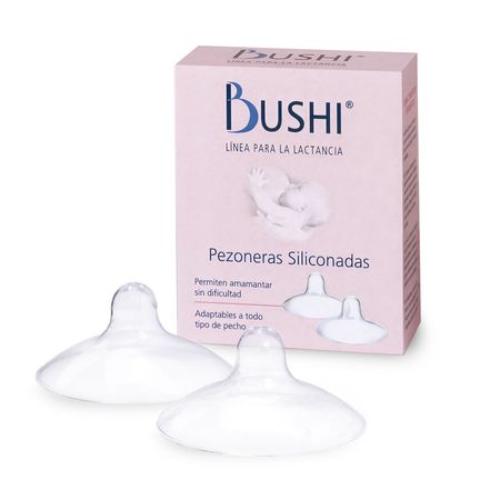 Pezoneras Bushi Silicona Adaptables Permite Amamantar 2 Unid