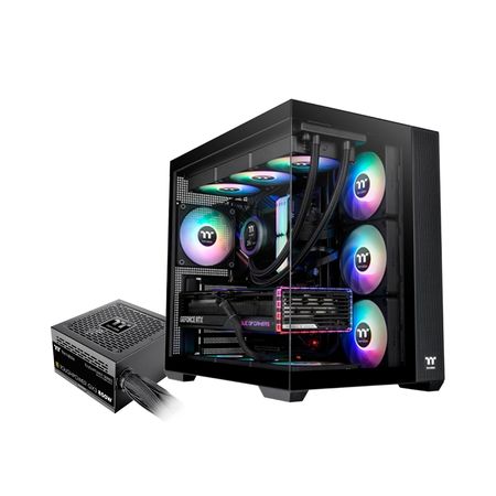 Gabinete TT View 380 Lite Fan ARGB x4 TG x2 c|Fuente 850W Gold