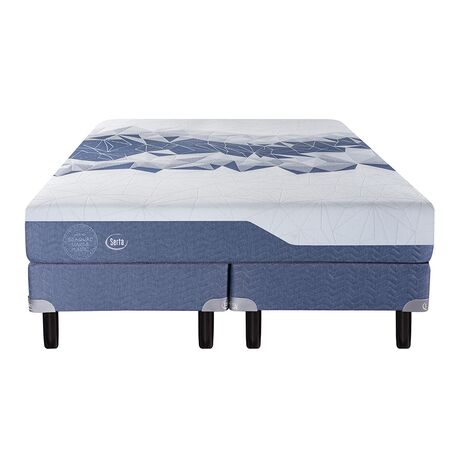 Colchon y Sommier Serta Luisiana Super King 200x200x28cm De Resortes Pocket Con Espuma Suave