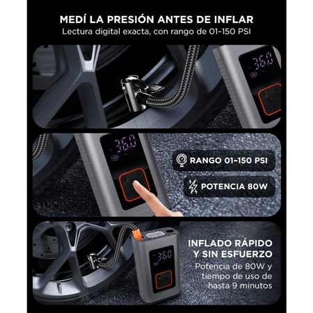 Inflador de Neumáticos Gadnic Inalámbrico Mini Recargable 