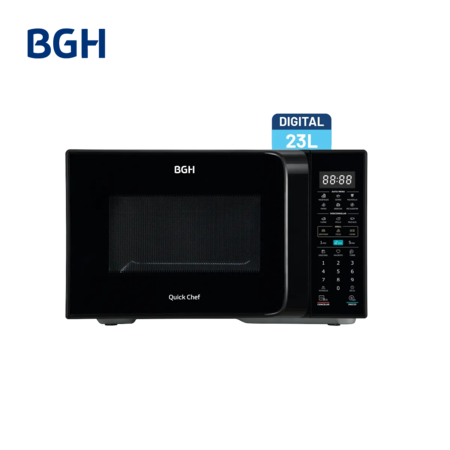 Microondas BGH QuickChef Digital Inverter con Grill Negro 23L
