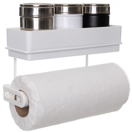 Organizador Especiero Portarollo Estante Pared Metaltru Blanco