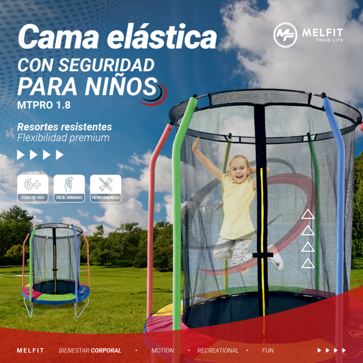 Cama Elastica Melfit 1,8 Mts Trampolin Red Chicos - Vista 2