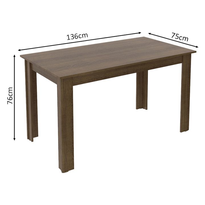 Mesa De Comedor Rectangular Madesa Para 6 Lugares - Vista 2