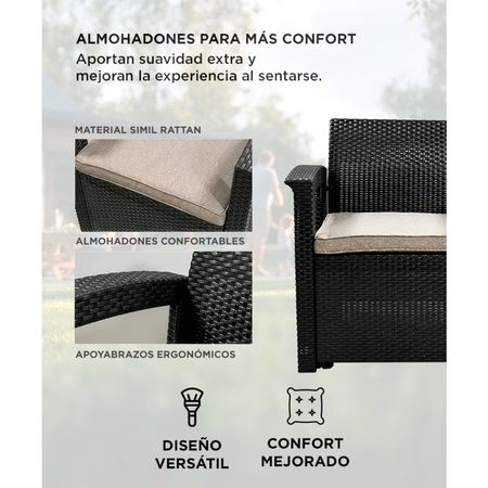 Juego De Living Jardin Exterior Gadnic Komfort 2 Cuerpos