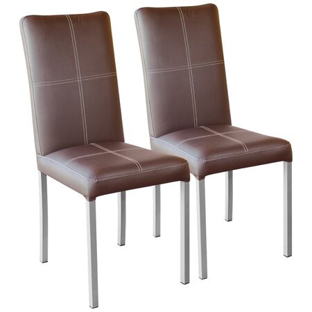 SILLA PRAGA X 2 PLATINO Y MARR¦"N MUEBLES AIMARETTI