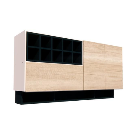 ALACENA EMC SENEGAL 160CM 3 PUERTAS C/ VINOTECA TUAREG Y HELSINKI (ALSENEGAL160)