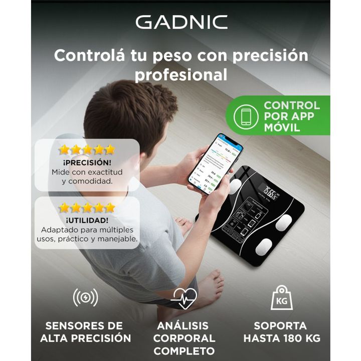 Balanza de Baño Gadnic Digital con APP - Vista 2