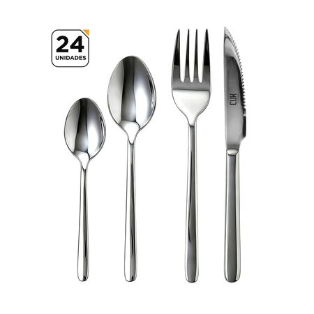 Juego de Cubiertos 24 Piezas Cuk by Gadnic Set Cocina Acero Inoxidable