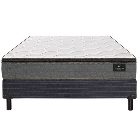 Colchon y Sommier King Koil Finesse Queen Size 150x190x27cm de Resortes LFK con Pillow de Espuma Firme