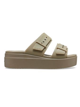 Sandalias Crocs Brooklyn Bucke Mujer Moda Marrón