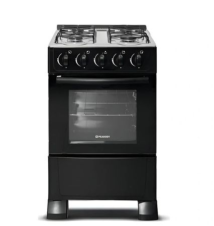 Cocina Multigas Peabody 50cm 4273 Negra Con Mesada De Acero
