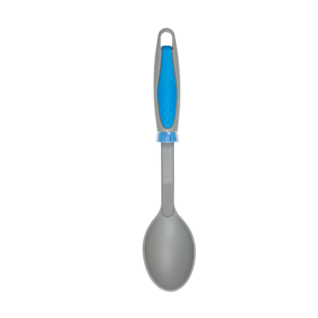 Cuchara Guiso Nylon Gris Mango Azul Antiadherente Utensilio Cocina
