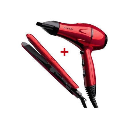 Combo Secador y Planchita Revlon RVDR5230RLA2AV1 Rojo
