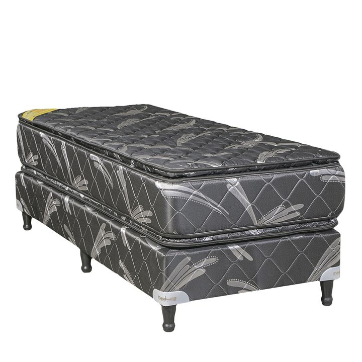 Sommier y Colchon Maxiking Brisas 1 Plaza 80x190x30cm Espuma de Alta Densidad Doble Pillow de Jackard - Vista 1