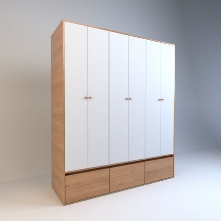 Placard de Abrir 1,8m 6 Puertas 4 Cajones 3 Zapateros Olmo F. Everest Tables