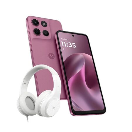 Combo Moto G17 4+256GB Bordeaux + Auricular Over Ear XT120 Negro