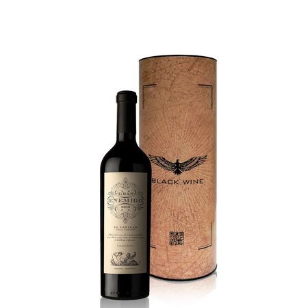 Vino Tinto Caja El Gran Enemigo Cepillo Corte y Lata Black Wine