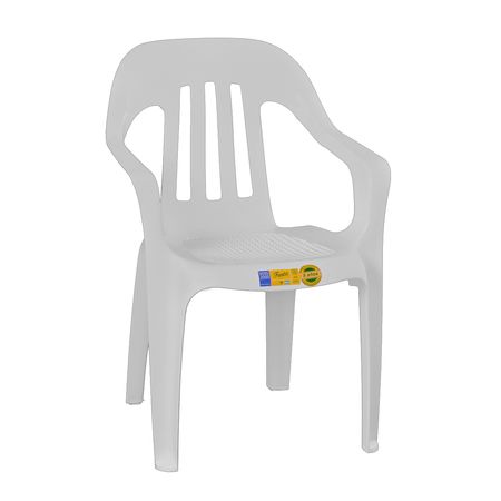 Silla Plástica Con Apoya Brazo Apilable Blanca Voss2000