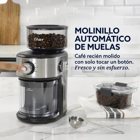 Molinillo De Cafe Oster Automatico 18 Moliendas Mh24 Negro Negro