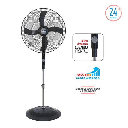 Ventilador De Pie Liliana Vphp Negro Con  Palas De  Plastico   De Diametro v