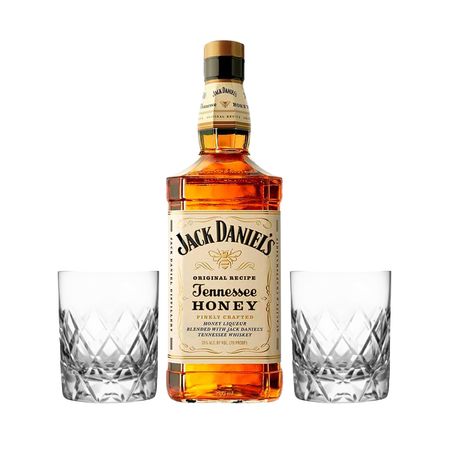 Set Whisky Jack Daniels Honey y 2 Vasos Con Estuche