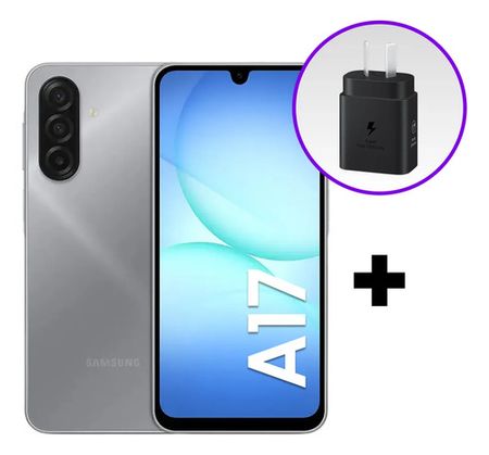 Combo Celular Samsung A17 128/4GB Gray + Cargador 25W