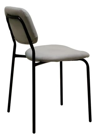 Pack X 4 Silla Martina Dakot Caño Negro Tapizado Plateado