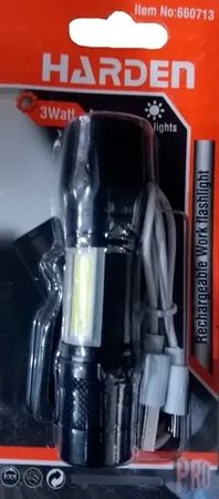 Linterna 2 en 1 Recargable Harden