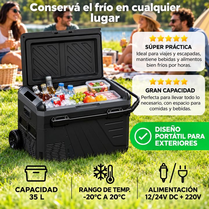 Heladera portátil Freezer Terra Outdoors 35L 12/24V -20C - Vista 2