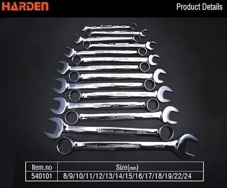 Juego de Llaves Combinadas Harden 14 Unidades 8mm a 24mm con Estuche