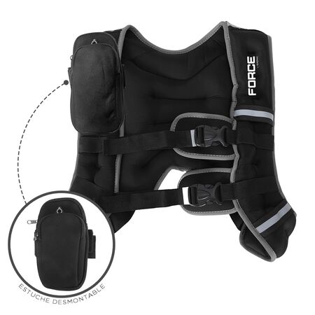 Chaleco Con Peso Force By Gadnic Ajustable Tiras Reflectivas Bolsillo Y Hebillas Frontales