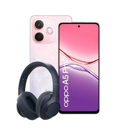 Combo Oppo A5 Pro 5G 8+256GB Pink + Auriculares Hune Over-ear Azul
