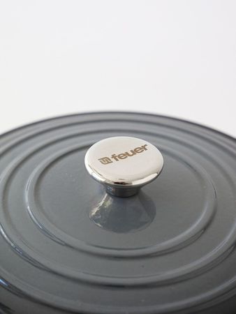  Cacerola paellera de hierro enlozado 32 cm gris Feuer