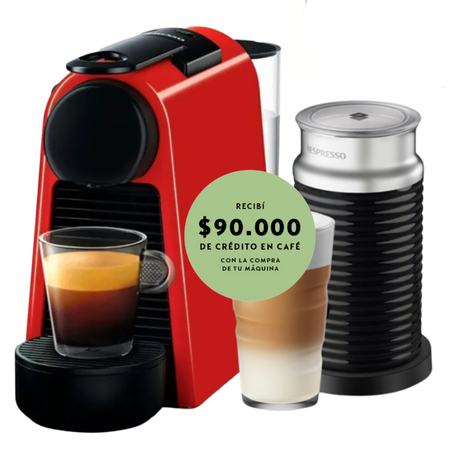 Cafetera Nespresso Essenza Mini Roja + Aeroccino A3KD30-AR-RENE2-EI