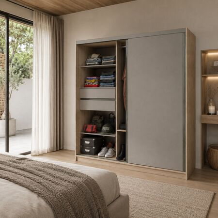 Placard Corredizo 1,79m. 2pta  Coco Bolo|gris C. Tables