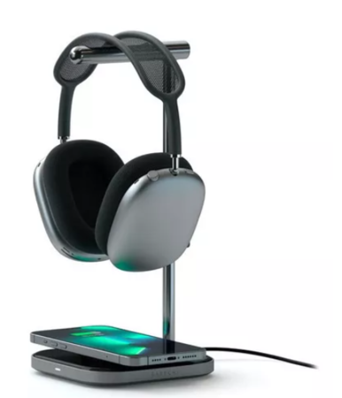 Soporte 2en1 Para Auriculares C/cargador Inalambrico Satechi