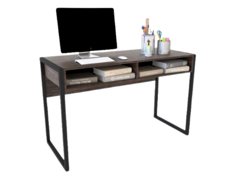 Escritorio Steel Patas Hierro 55x130x82 Dst23rt Roble Termo Negro Delos