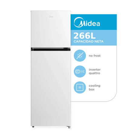 Heladera Inverter Midea Blanca Top Mount 266 L MDRT385MTF