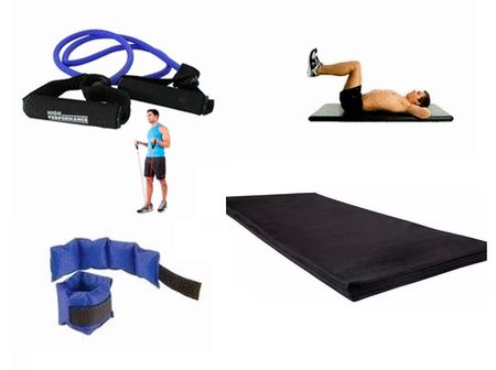 SET GYM COLCHONETA + PAR TOBILLERAS + BANDA ELASTICA MANIJAS