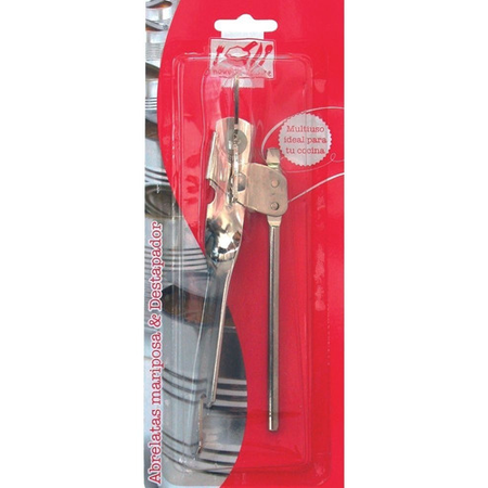 Abrelata Mariposa Y Destapador Abridor Latas Acero Cromado