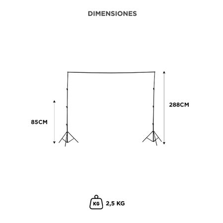 Soporte Porta Fondo Gadnic 1.20 a 2.80mts Aluminio Telescópico