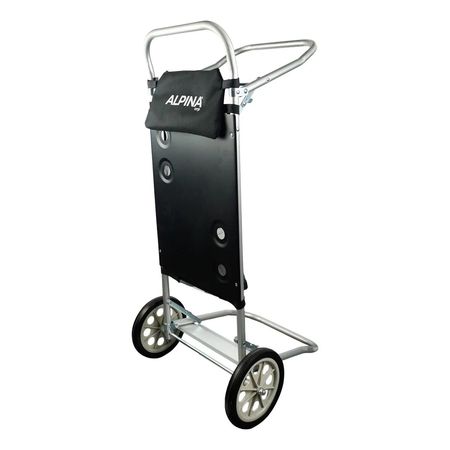 Carrito Mesa Plegable Playa Porta Sillas Aluminio Alpina Negro