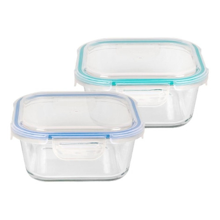 Recipiente Contenedor De Vidrio 1 Lt Con Tapa Cuadrado