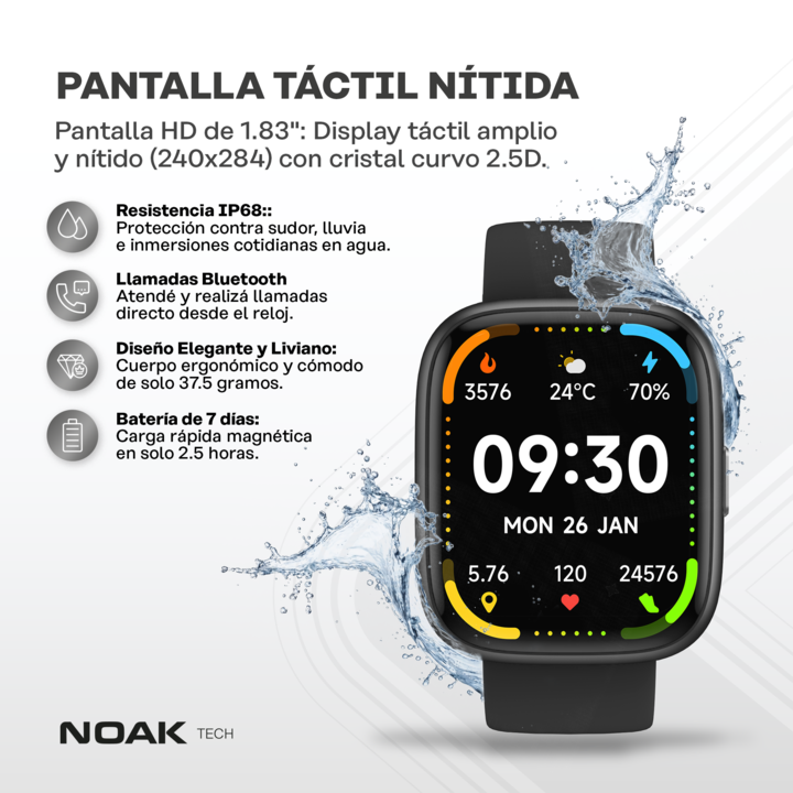 Smartwatch Noak M26 Core 1.83" TFT-LCD IP68 - Vista 4
