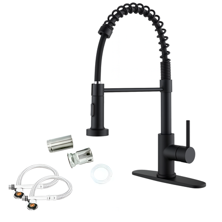 Grifería Cocina 2 En 1 Monocomando Novohome Flexible Negra