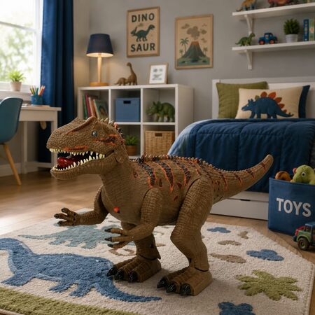 Dinosaurio T-Rex camina luz sonidos